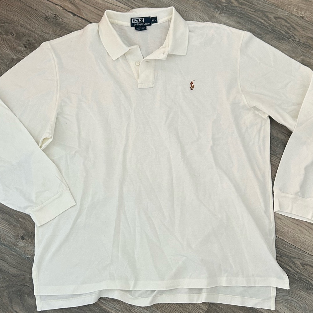 Vintage Polo Ralph Lauren men’s white long sleeve polo size XXL